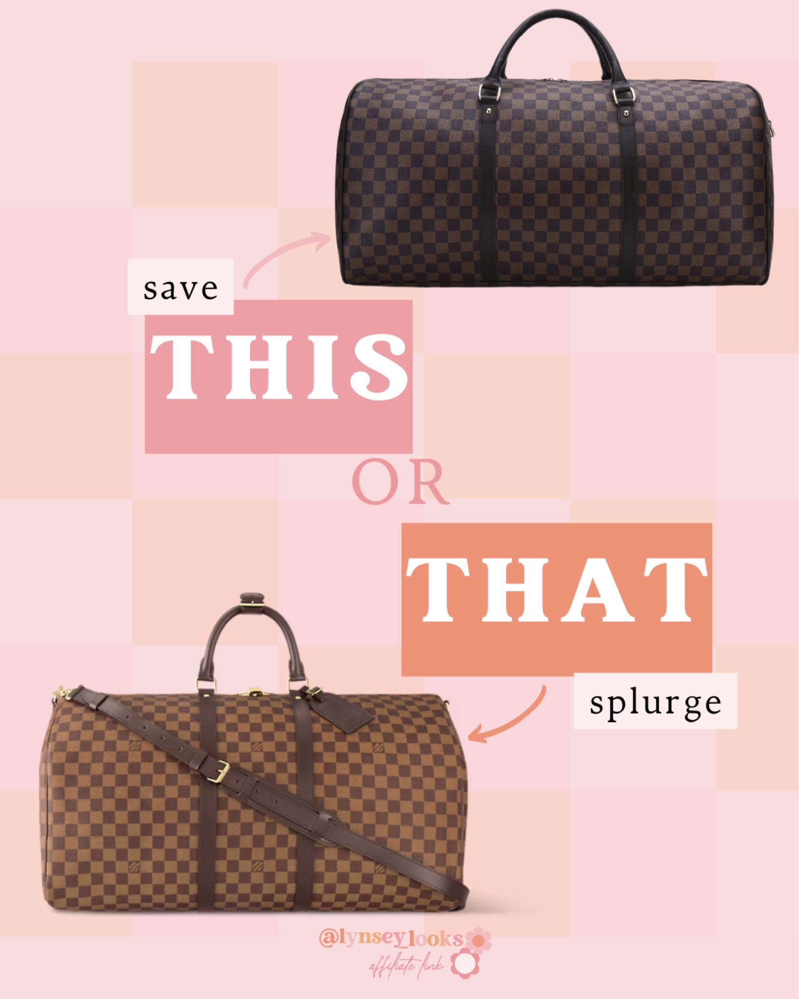 Save or Splurge 💸  Designer Inspired Looks For Less! 👏🏼 

 Designer Inspired | Designer Inspired Looks | Look For Less | Designer Inspired Purses | Designer Inspired Products | Dupe Alert | Dupes | Designer Dupe | 

#LTKFindsUnder100 #LTKTravel #LTKFamily
