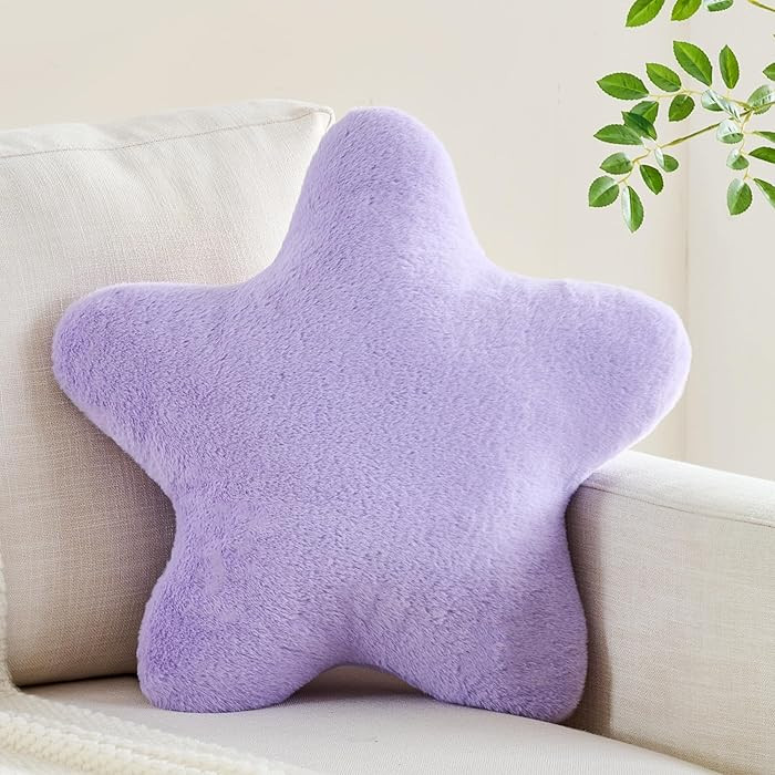 CANGHI Star Pillow 15.7" Purple Star Shaped Decorative Throw Pillow for Couch Bed Aesthetic Plush... | Amazon (US)