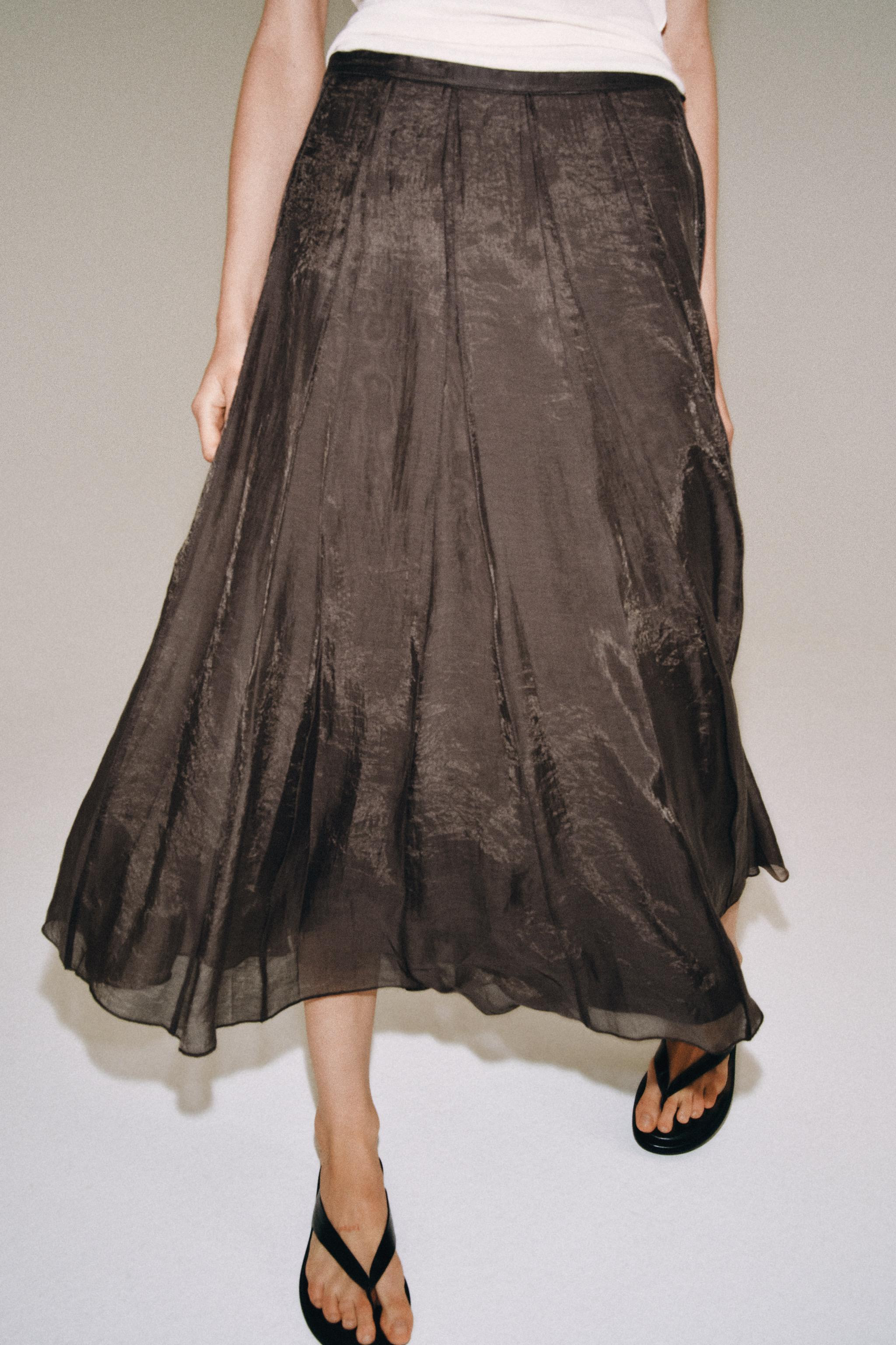 ZW COLLECTION FLOWY COMBINED SKIRT | Zara US