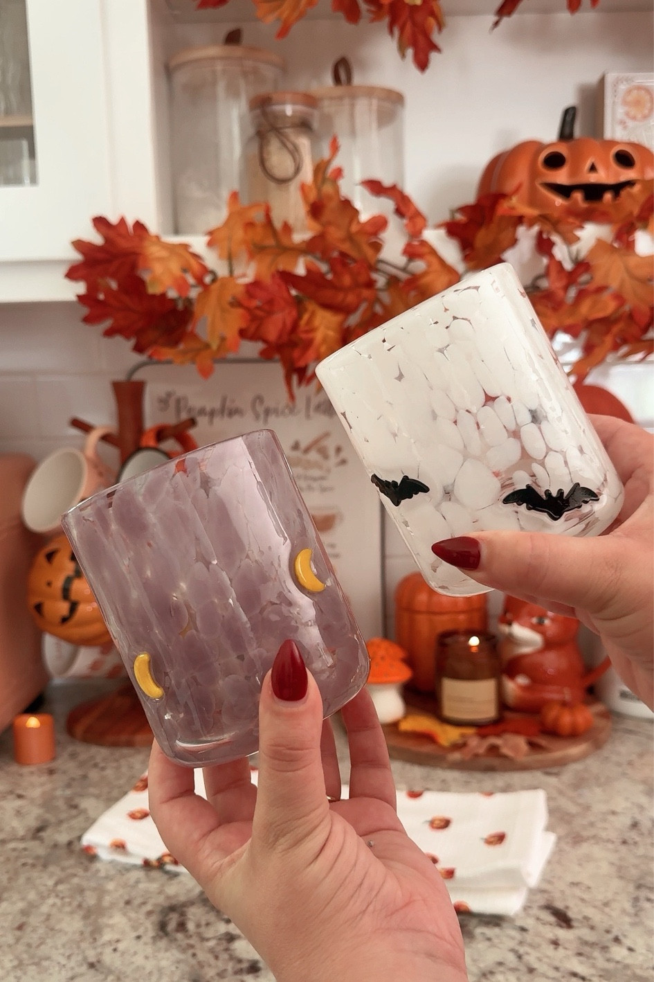 Halloween anthro juice glasses!!