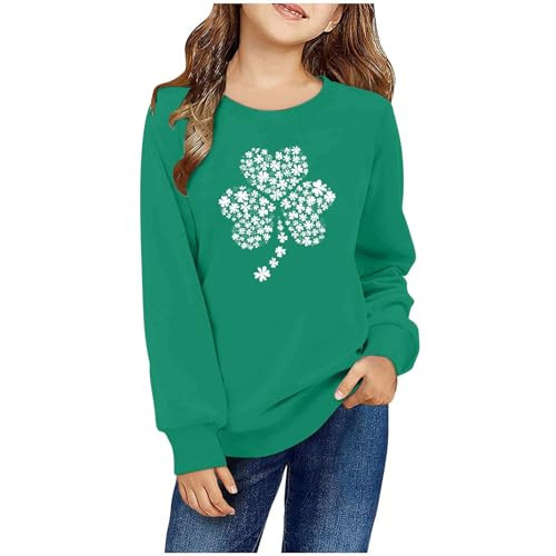 Girls St Patricks Day Shirt Cute Graphic Long Sleeve Saint Patty Outfits Teens Kids Preppy Clothes St Patricks Outfit Girls 5 Years | Amazon (US)