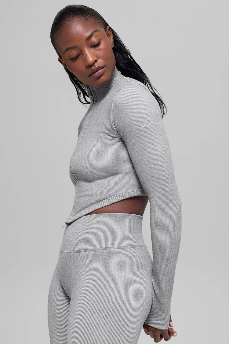 Seamless Two Tone Rib Jacket | Alo Yoga