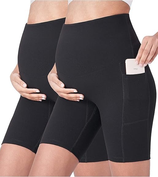 POSHDIVAH Women's Maternity Yoga Shorts Over The Belly Bump Summer Workout Running Active Short P... | Amazon (US)