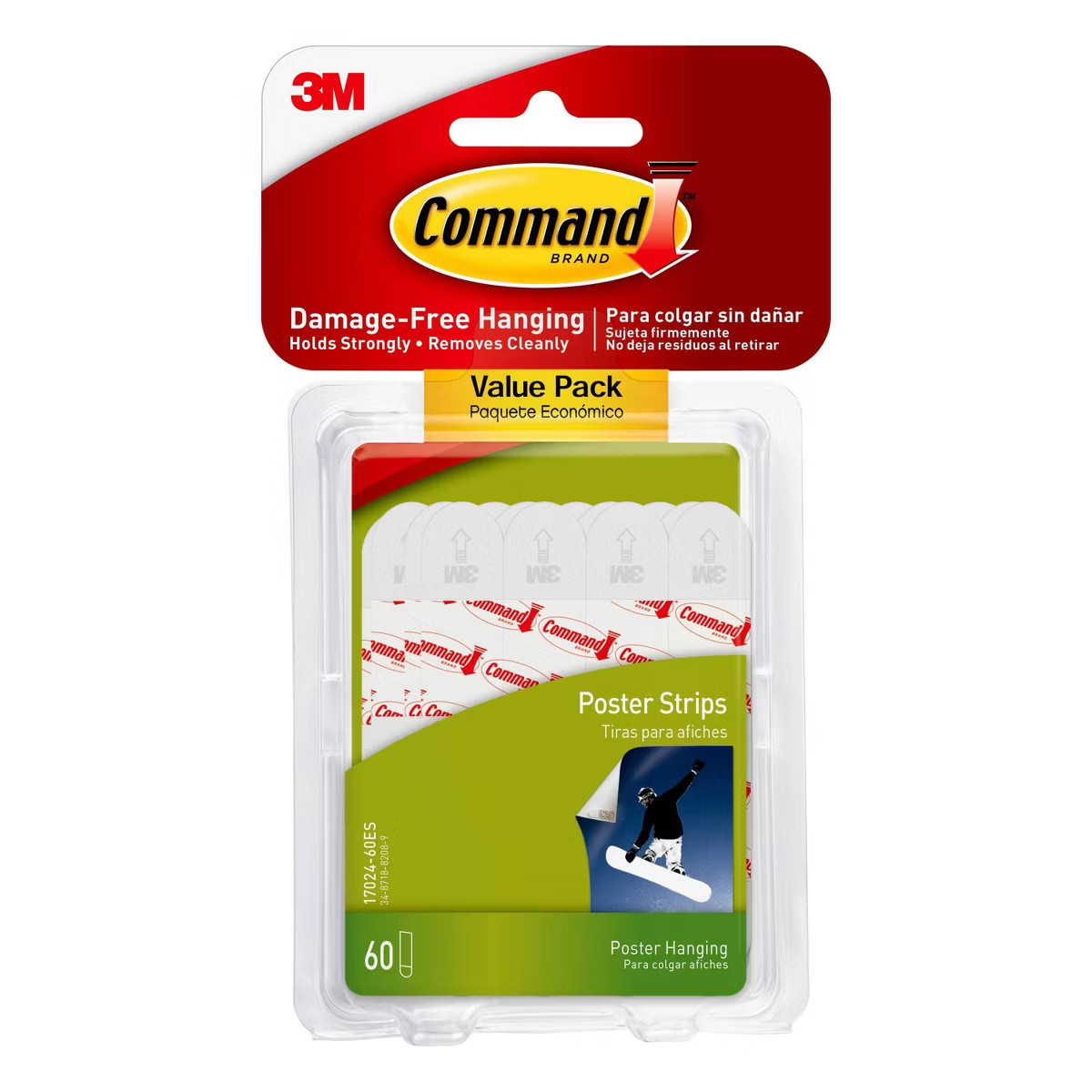 Command 60 Strips Poster Strips Value Pack Adhesives White | Target