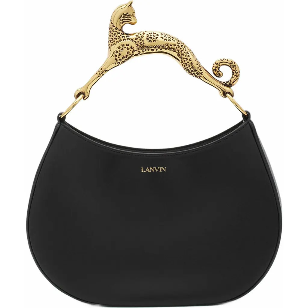 Lanvin Hobo Cat Leather Bag in Black at Nordstrom | Nordstrom