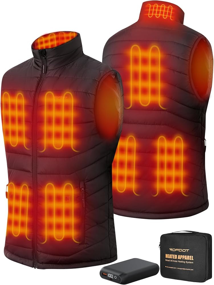 Topdot Heated Vest for Men with 7.4V 16000mAh Battery Pack Included, 8 Heating Zones Lightweight ... | Amazon (US)