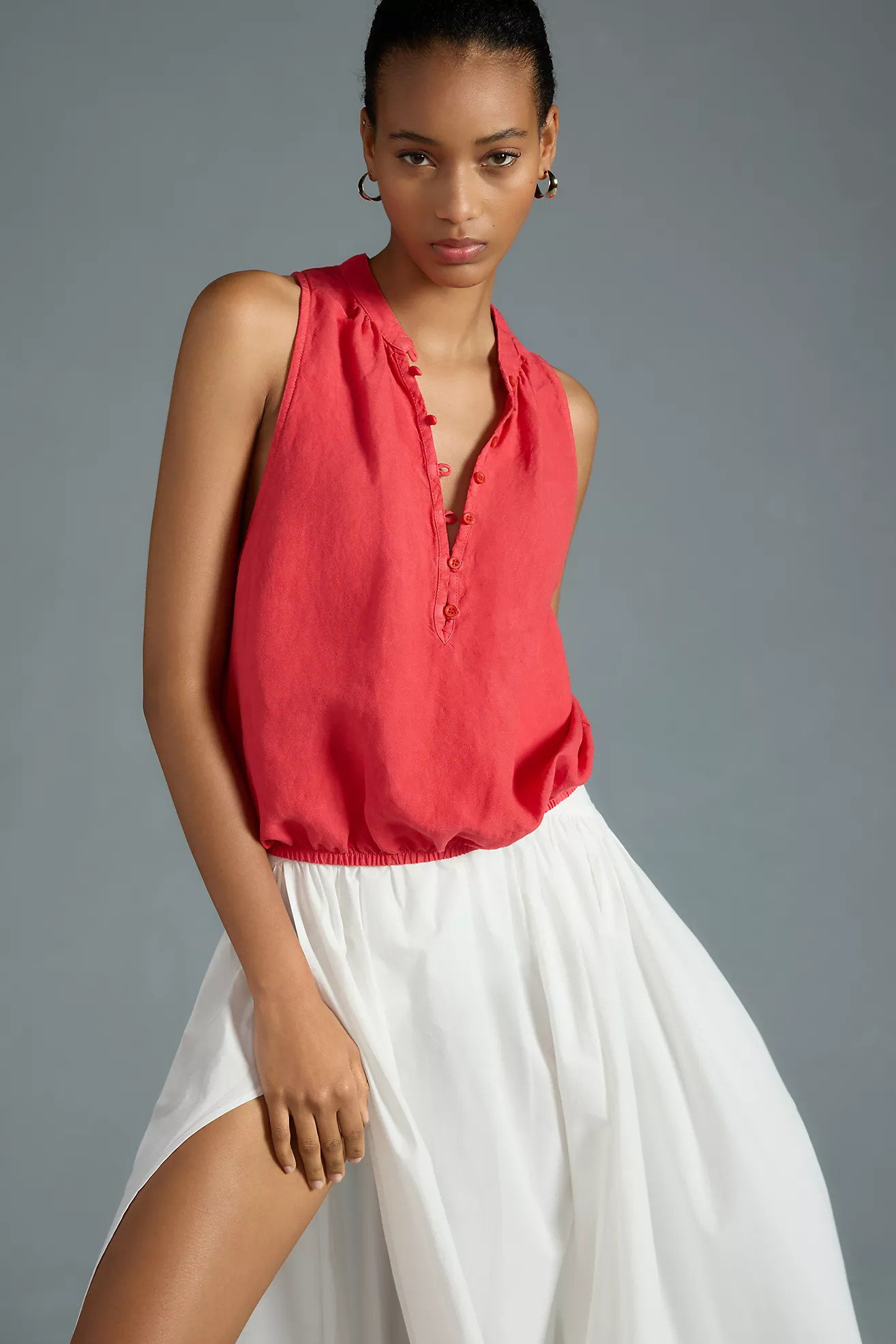 Cloth & Stone Placket Tank | Anthropologie (US)