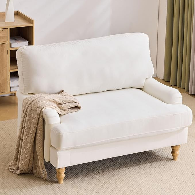 Bezseller Oversized Accent Chair Indoor, 46" W Large Upholstered Single Sofa Chair and Wood Legs,... | Amazon (US)