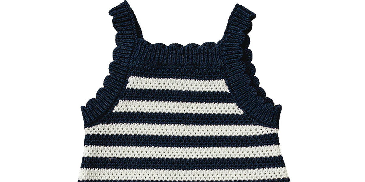 Navy Stripe Knit Tank Dress | Mebie Baby