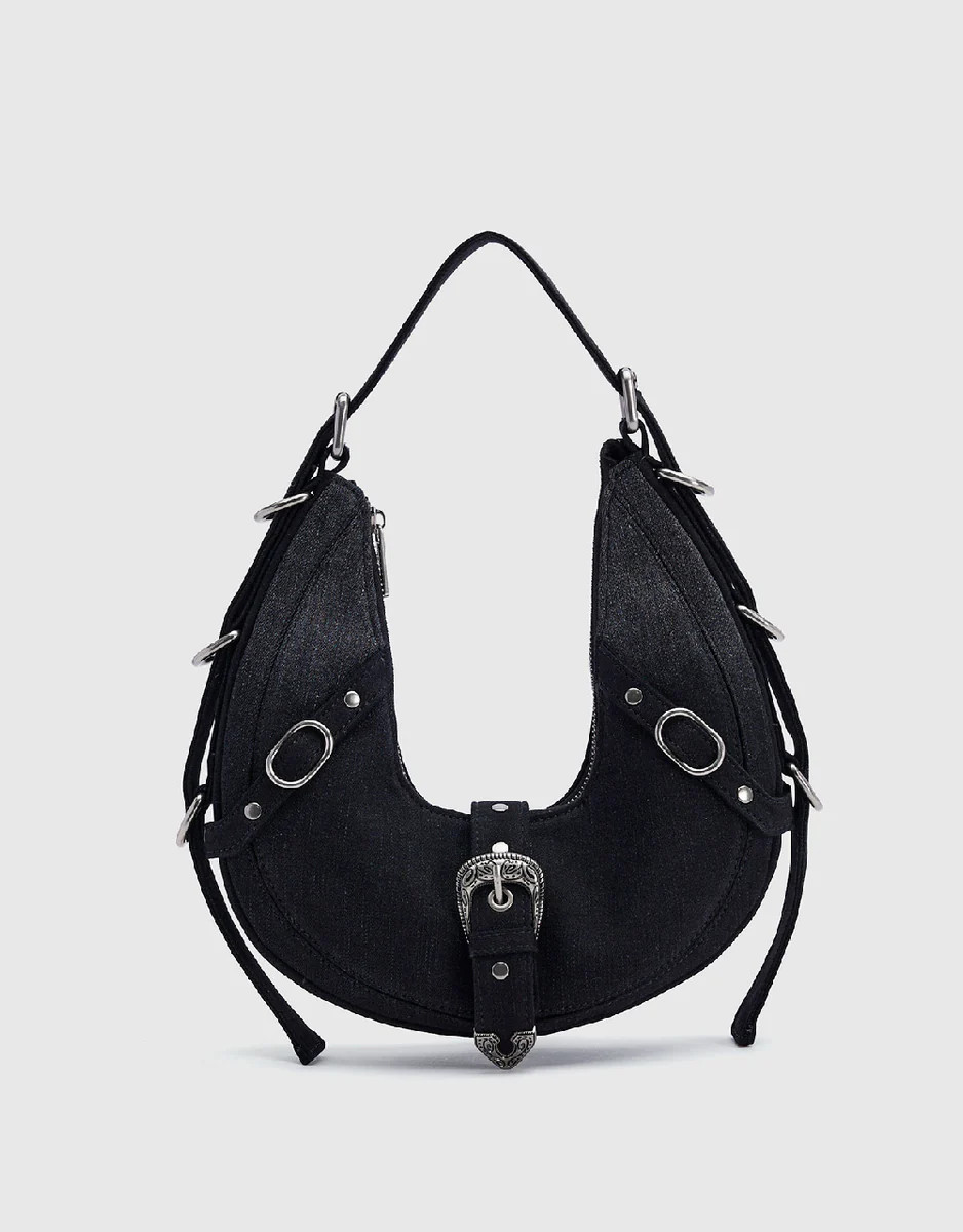 Denim Crescent Bag | Urban Revivo