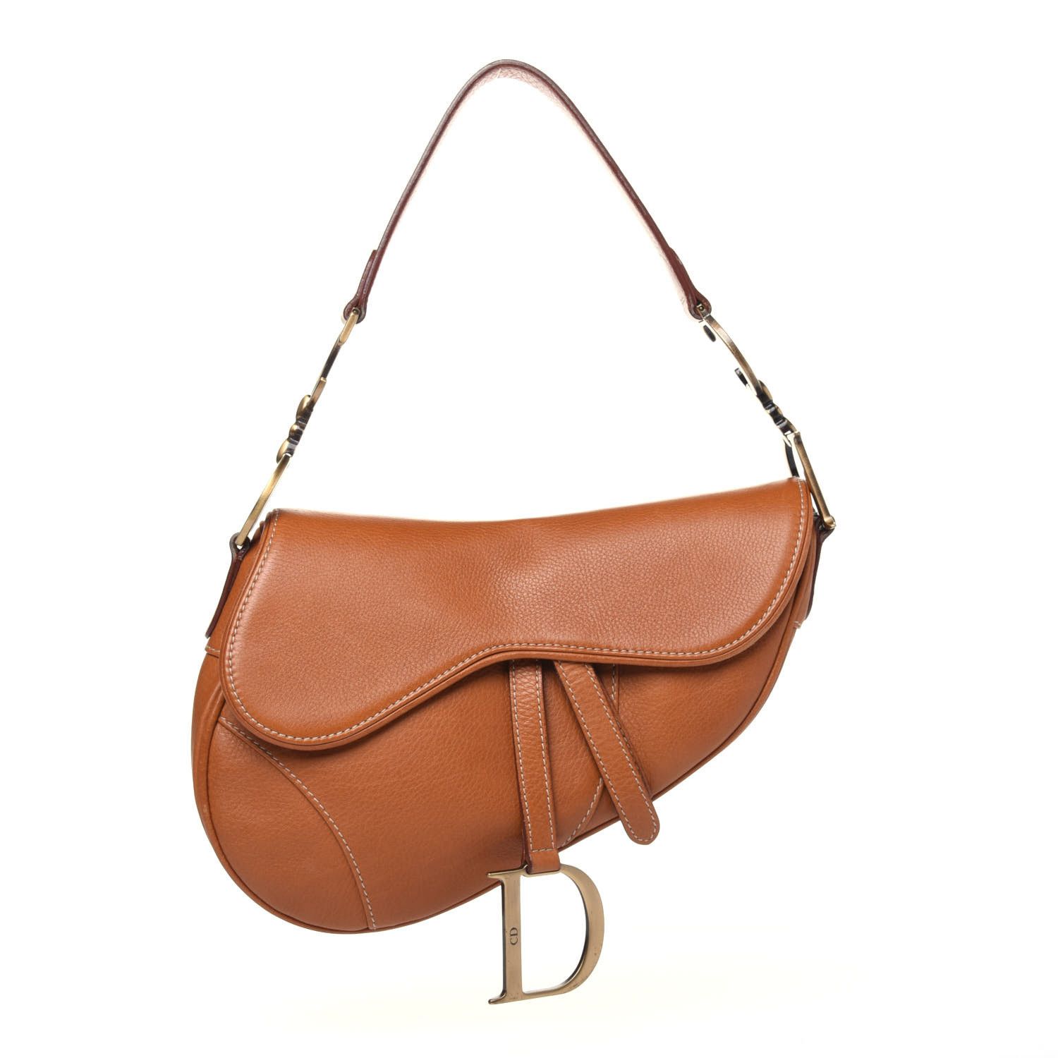 Calfskin Saddle Bag Tan | Fashionphile
