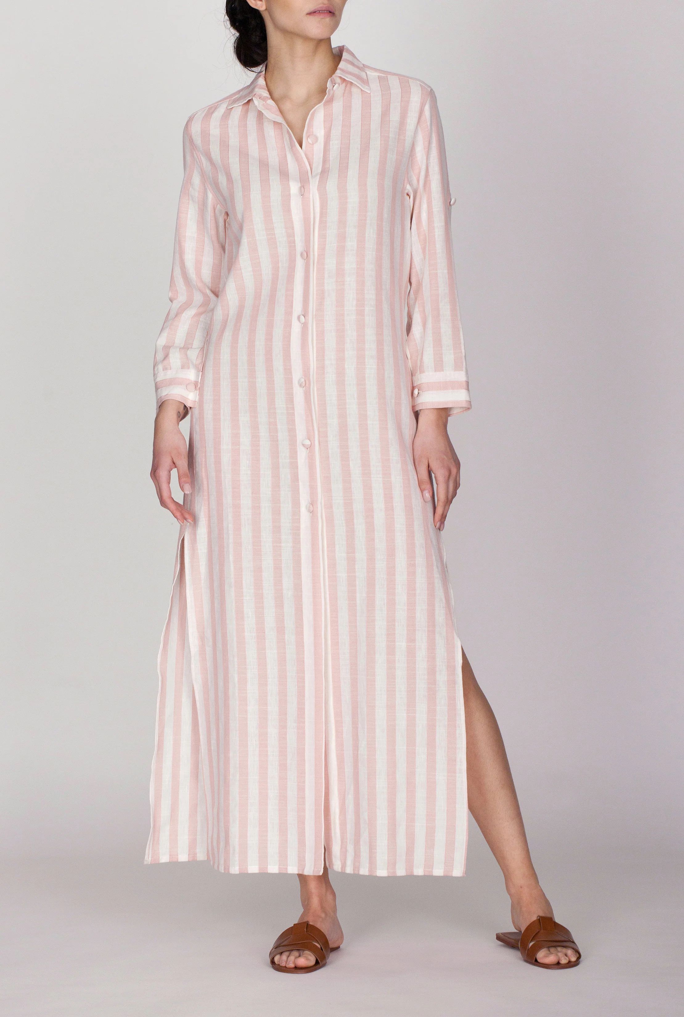 The Mary Long Shirt Dress - w/Stripes | Marta Scarampi