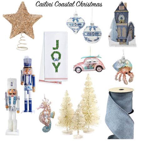 Blue and white Christmas decor, grandmillenial Christmas decor, nutcracker, tree ribbon, coastal Christmas decor 

#LTKHoliday #LTKhome #LTKSeasonal