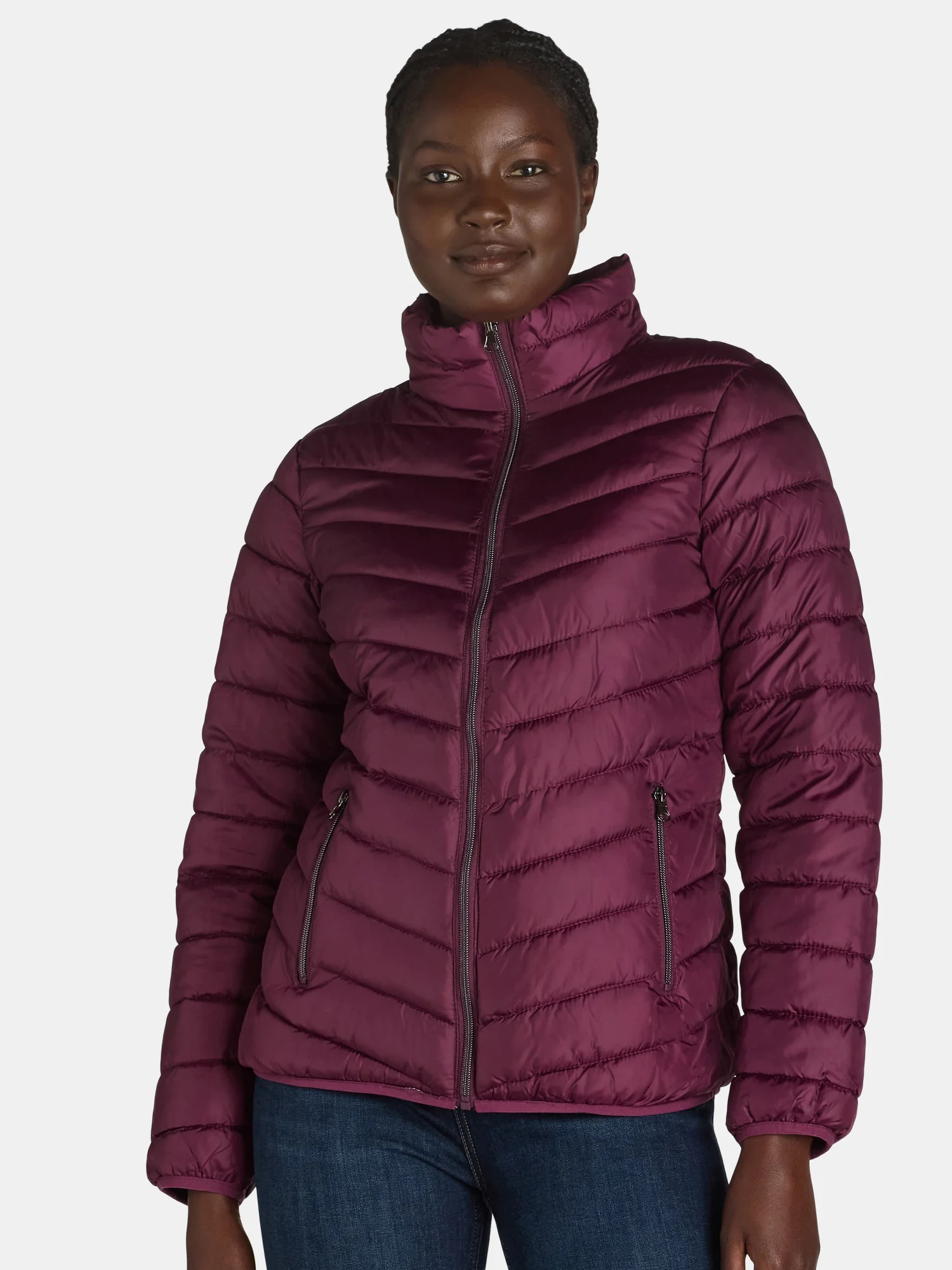 Big Chill Women's and Women’s Plus Packable Puffer Jacket, Midweight, Sizes S-3X | Walmart (US)