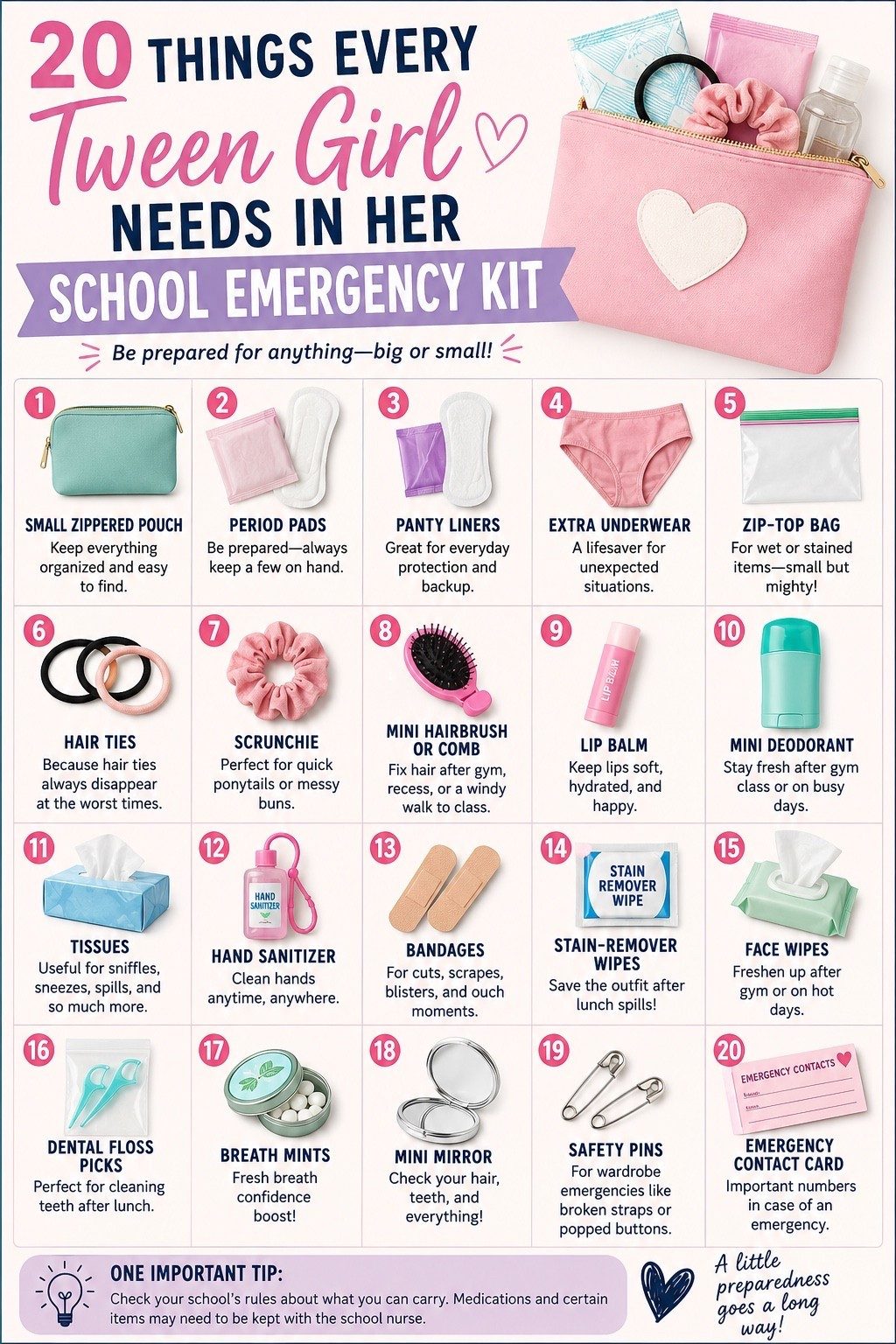 THINGS EVERY TWEEN GIRL SHOULD HAVE IN HER SCHOOL EMERGENCY KIT

#LTKmomlife