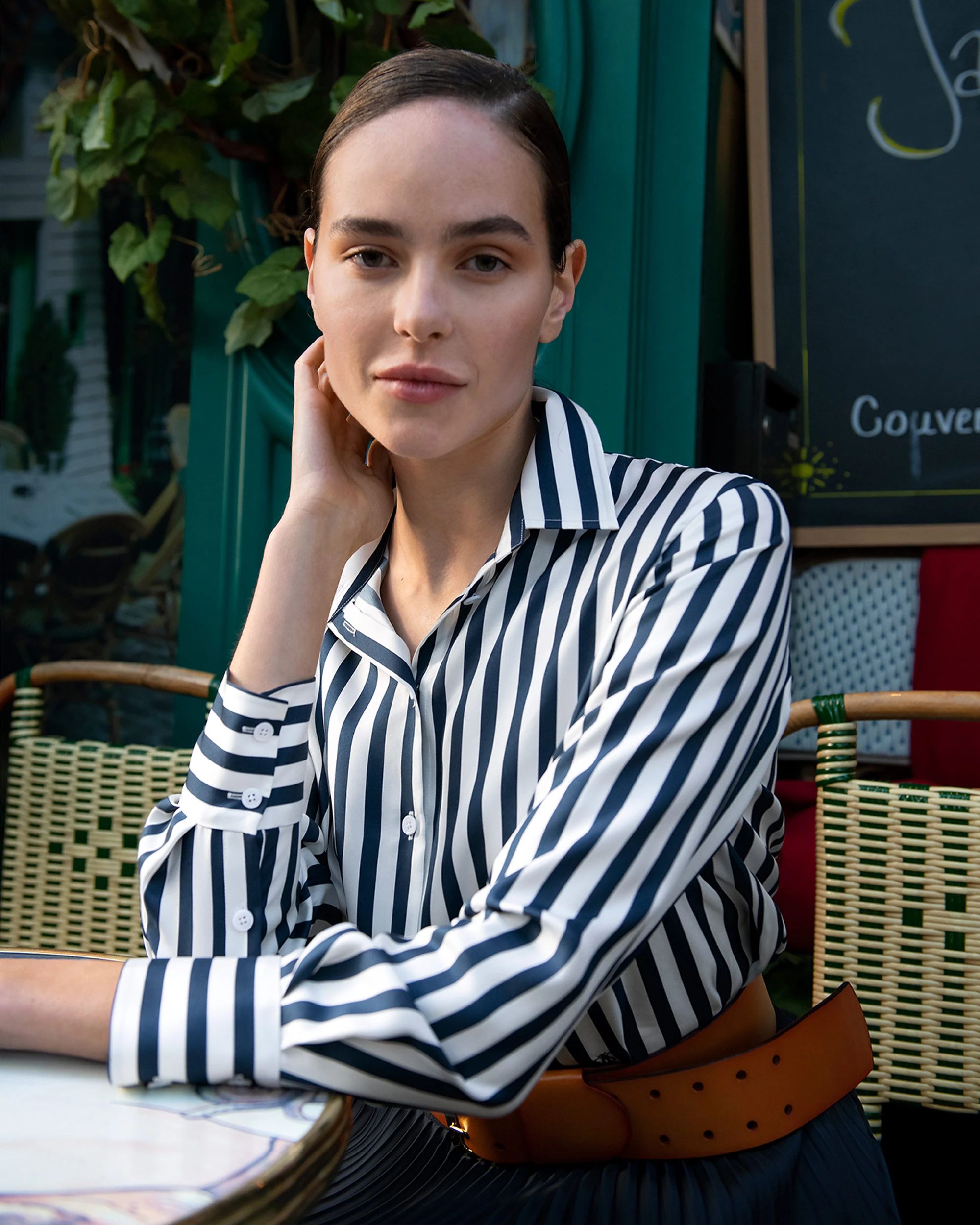 The Amalfi Stripe Silk Shirt | LilySilk