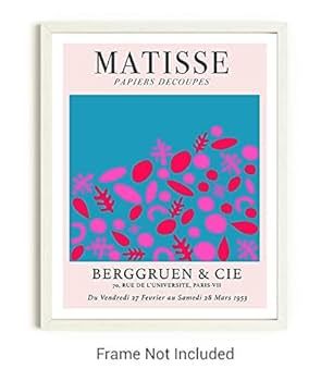 Matisse-Inspired No.17 Exhibition Wall Art Print. 11x14 UNFRAMED. Abstract, Minimalist Modern Wal... | Amazon (US)