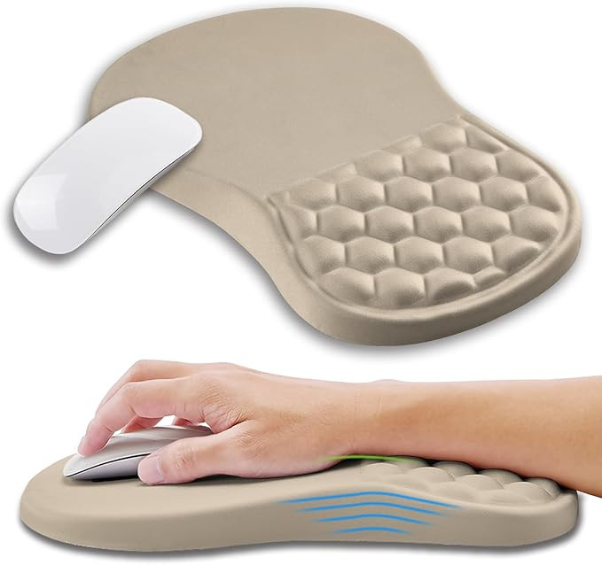 Ergonomic Mouse Pad Wrist Support with Memory Foam Massage Bulge, Carpal Tunnel Pain Relief Mouse... | Amazon (US)