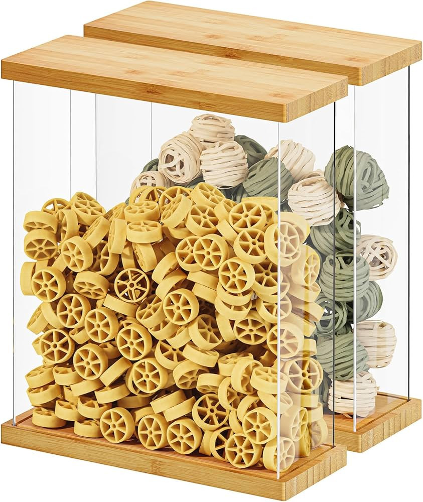 SpaceAid Bamboo Food Storage Container - Airtight Cereal Containers with Lids, Kitchen Cereal Can... | Amazon (US)