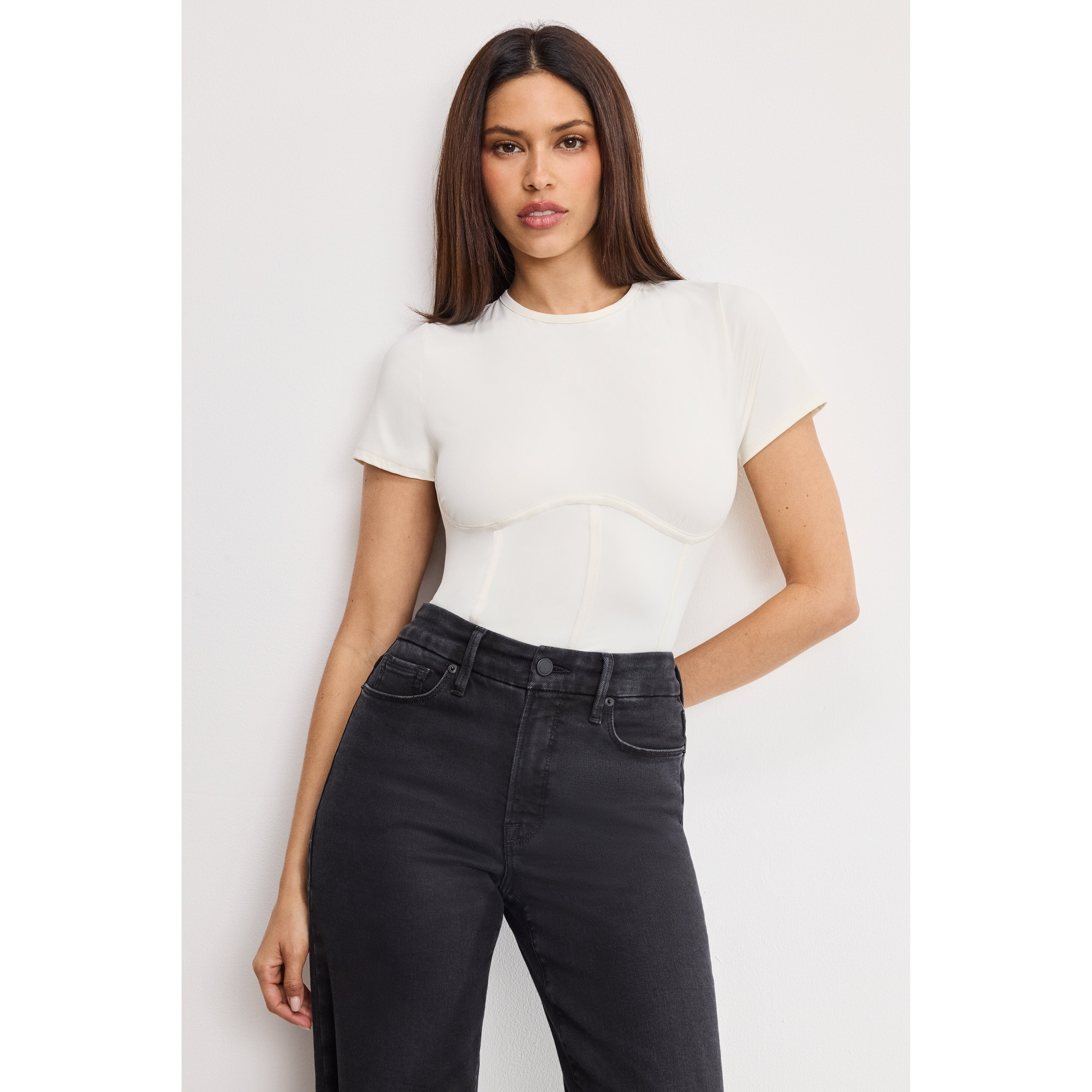 Women's Weightless Sculpting Corset Bodysuit | White, Size XL | Good American by Khlo� Kardashian | Good American