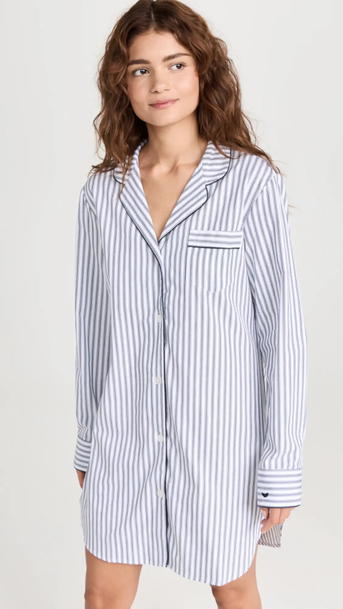 Navy French Ticking Nightshirt | Shopbop