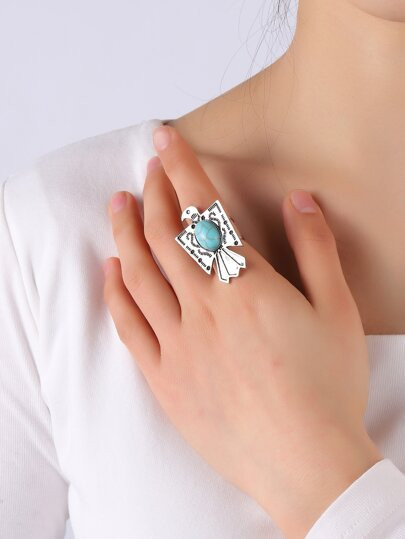 Turquoise Decor Ring | SHEIN