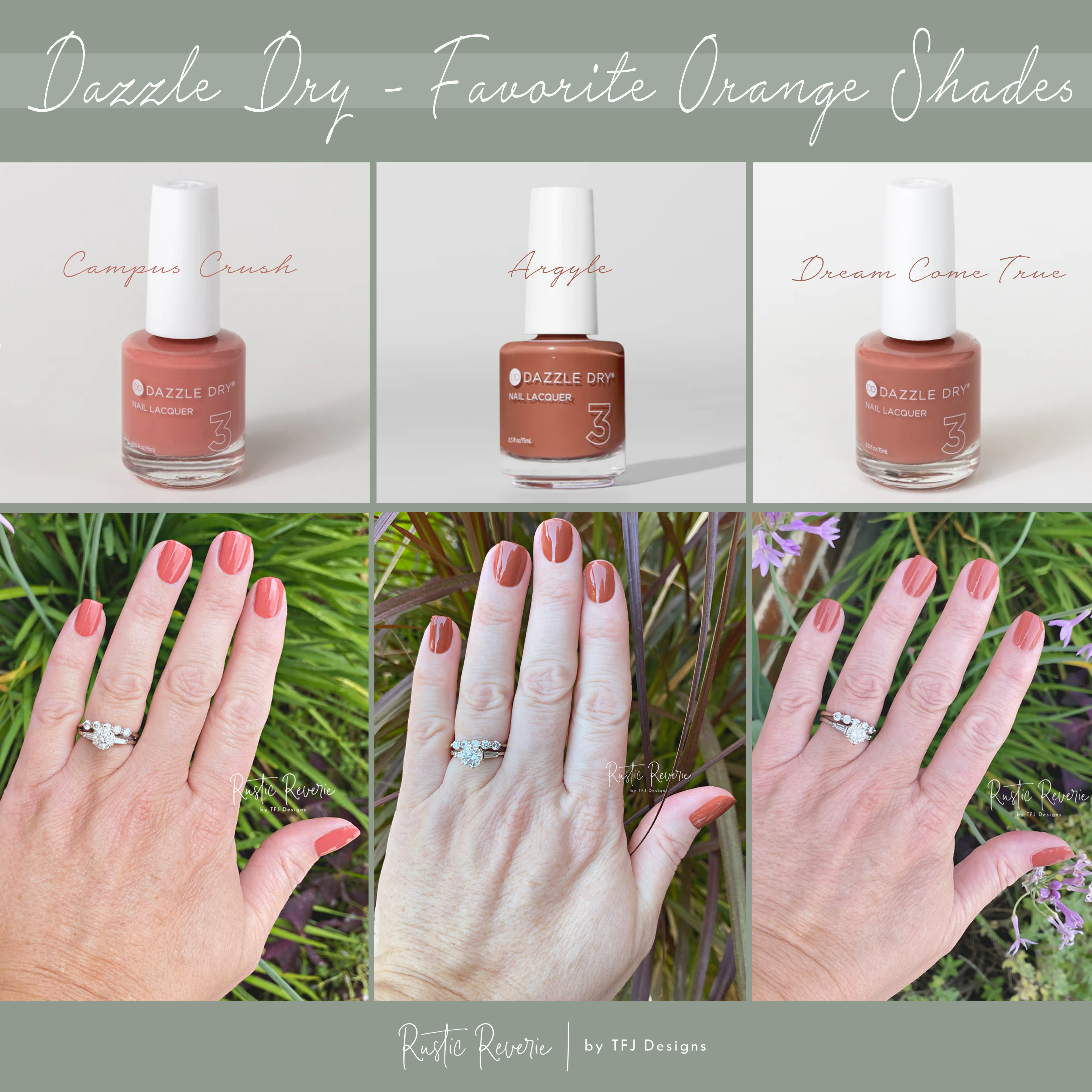 These Dazzle Dry orange shades are perfect for any season! Right now I'm crushing on Campus Crush, it's the perfect salmon pink and coral! 🍊 spring summer outfit sandals mothers day gift mom nail care manicure pedicure polish romantic non-toxic gardener cottagecore  

 #LTKOver40 #LTKFindsUnder50 #LTKBeauty
