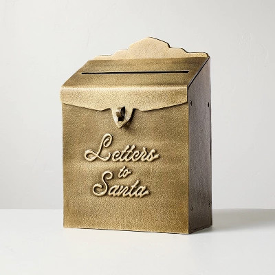 12.6" Brass Tabletop 'Letters to Santa' Mailbox - Hearth & Hand™ with Magnolia | Target