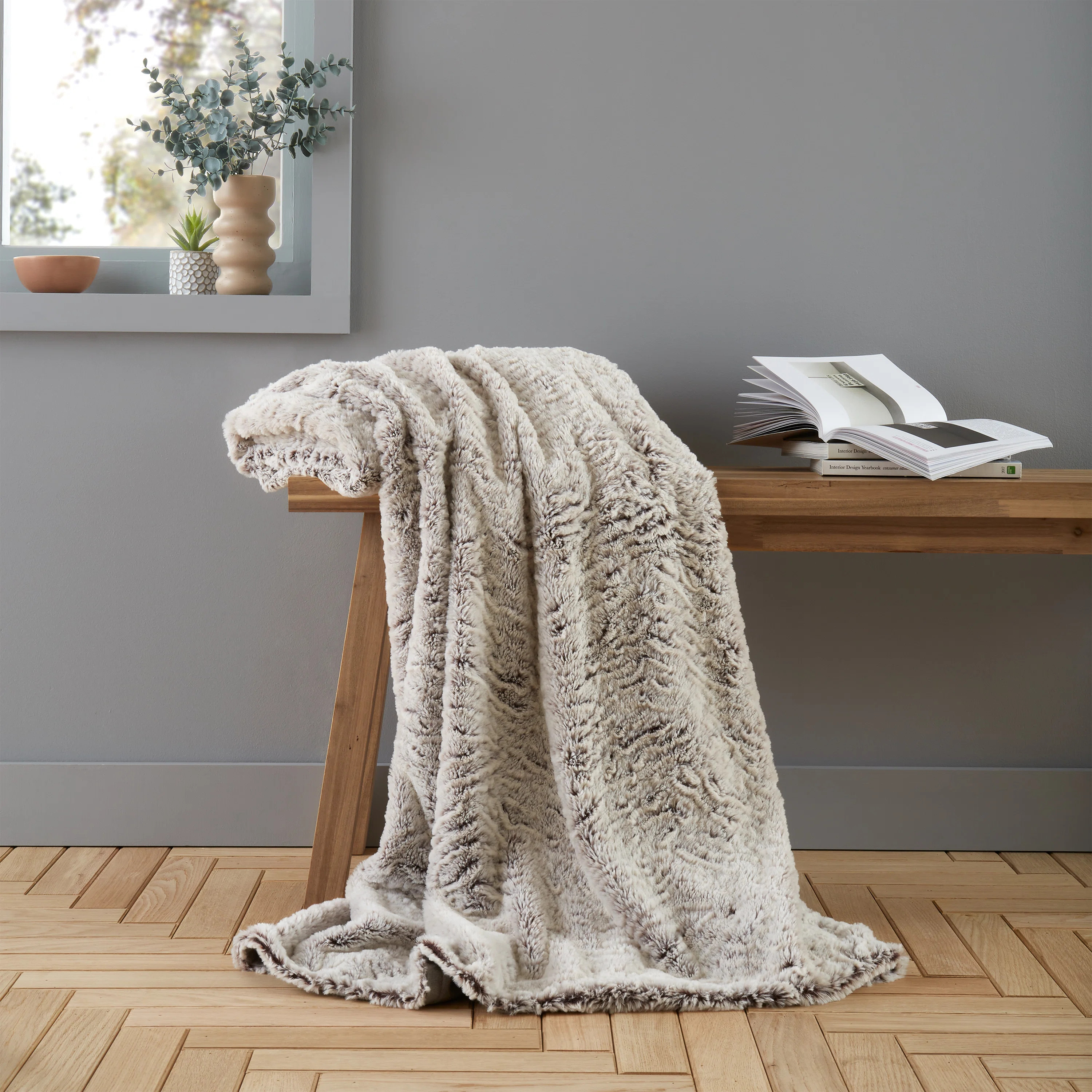 Wolf Faux Soft Soft Fur 150x200cm Blanket Throw | Wayfair UK
