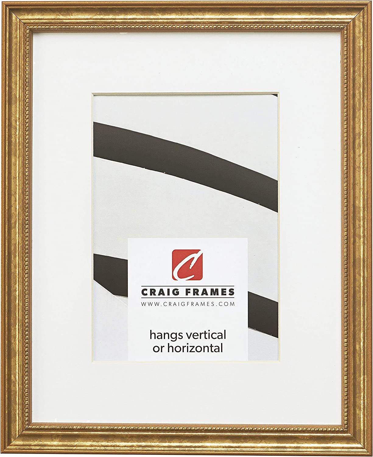 Craig Frames 314GD 11 x 17 Inch Ornate Gold Picture Frame Matted to Display an 8 x 12 Inch Photo | Amazon (US)