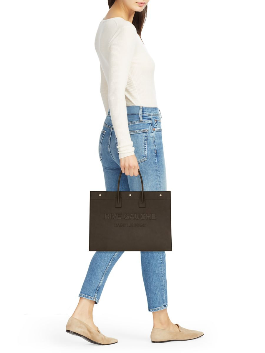 Saint Laurent Noe YSL Rive Gauche Leather Shopper | Saks Fifth Avenue