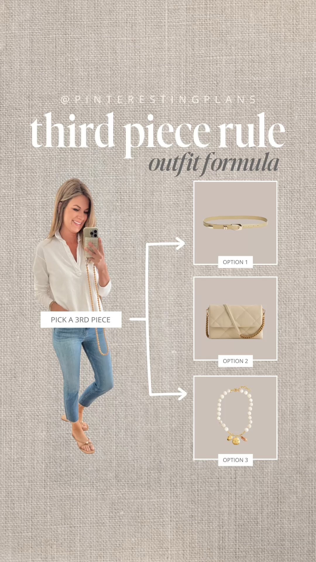 Complete this classic summer outfit with a third piece! I also linked a save option for this top.

More details on the blog: https://pinterestingplans.com/the-third-piece-rule/

#LTKStyleTip #LTKOver40 #LTKSaleAlert