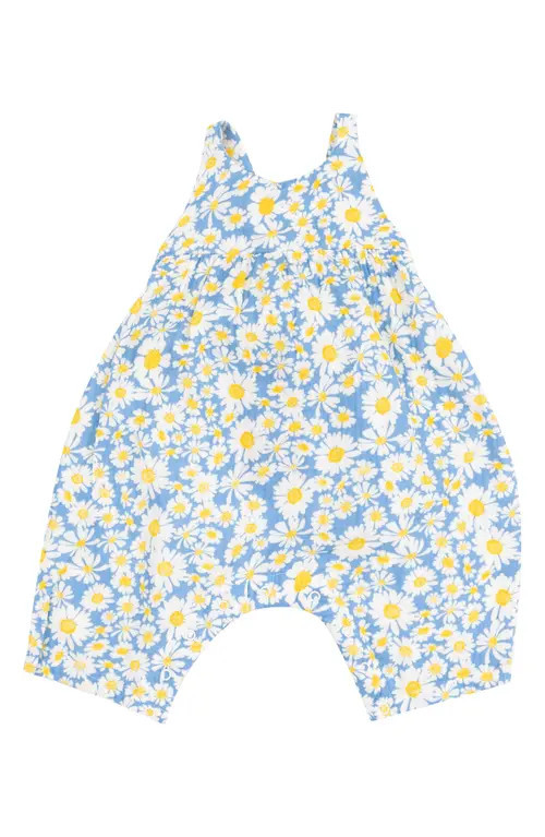 Angel Dear Tie Back Organic Cotton Romper in Blue at Nordstrom, Size 3-6M | Nordstrom