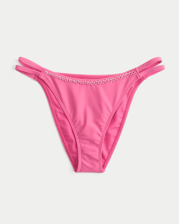 Women's Beaded Double-Strap Cheeky Bikini Bottom | Women's Swimwear | HollisterCo.com | Hollister (US)