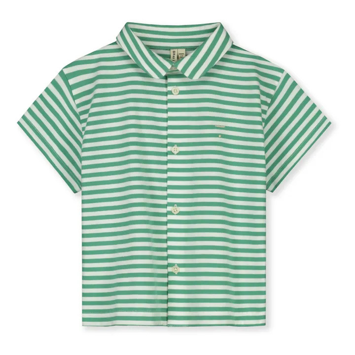 Gestreiftes Hemd aus Bio-Baumwolle | Mintgrün | Smallable