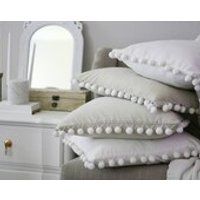 Pom Pom Pillow Cover,White Pom Pom Pillow, pillow cover, farmhouse pillow, accent pillow, accent pillow cover | Etsy (US)