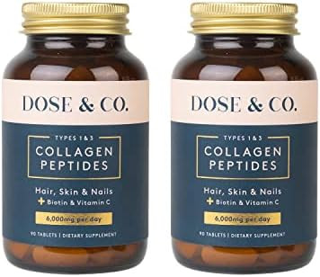 Dose & Co Collagen Tablets 2 Pack (60 Pills) – Type 1 & 3 Collagen Peptides Plus Vitamin C and ... | Amazon (US)
