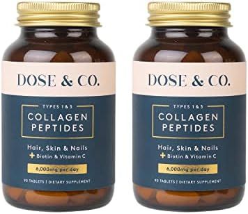 Dose & Co Collagen Tablets 2 Pack (60 Pills) – Type 1 & 3 Collagen Peptides Plus Vitamin C and ... | Amazon (US)