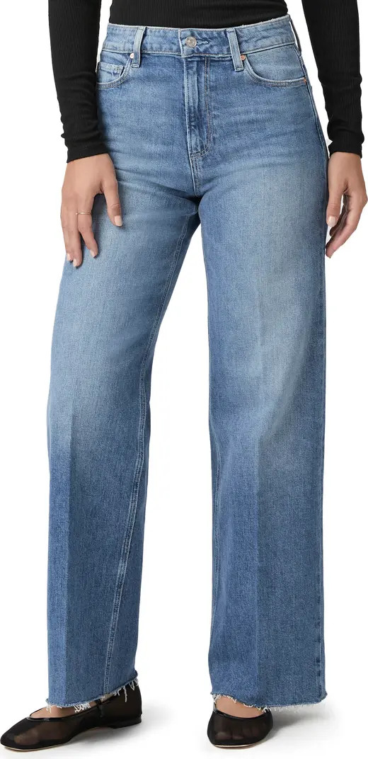 Anessa High Waist Raw Hem Wide Leg Jeans | Nordstrom Rack