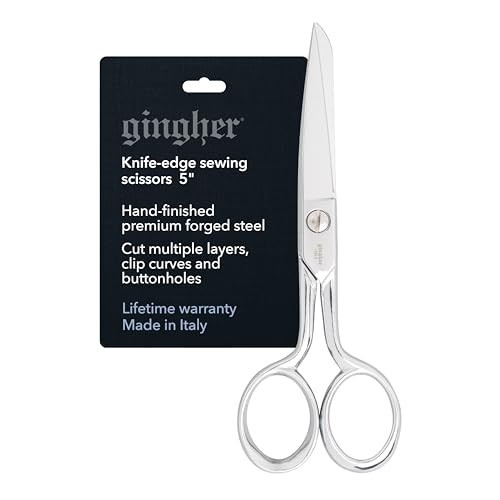 Gingher 5" Fabric Scissors, Premium Forged Steel Fabric Shears, Sharp Knife Edge Sewing Scissors for Cutting Cloth with Protective Sheath, Ambidextrous Design, Chrome Plated Nickel Finish | Amazon (US)