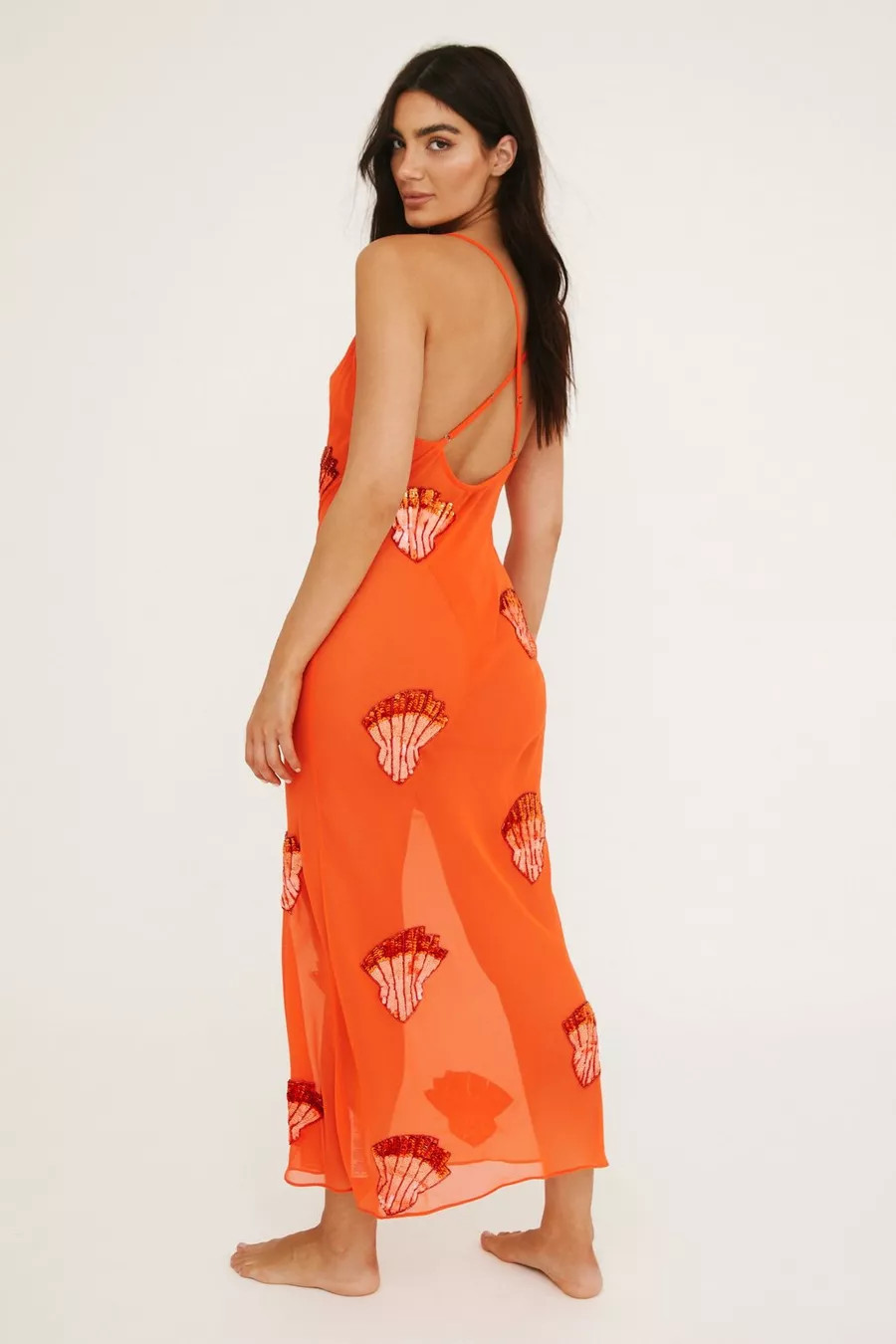 Premium Shell Embellished Cowl Maxi Beach Dress | Nasty Gal US