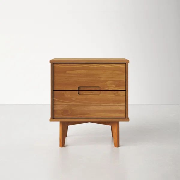 Mags Solid Wood Groove 2-Drawer Nightstand | Wayfair North America