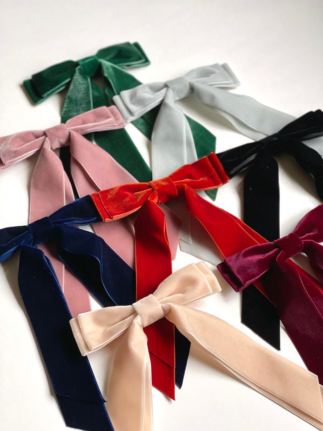 Petite Oversize Velvet Bow Little Babes Hair Tie, Barrette or Clip Multiple Colors - Etsy | Etsy (US)