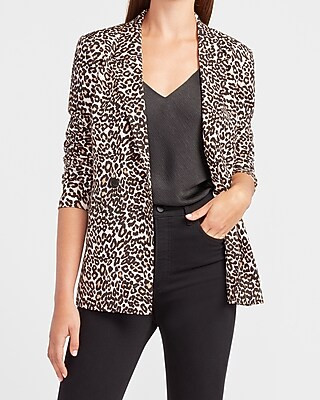 Leopard Boyfriend Blazer | Express
