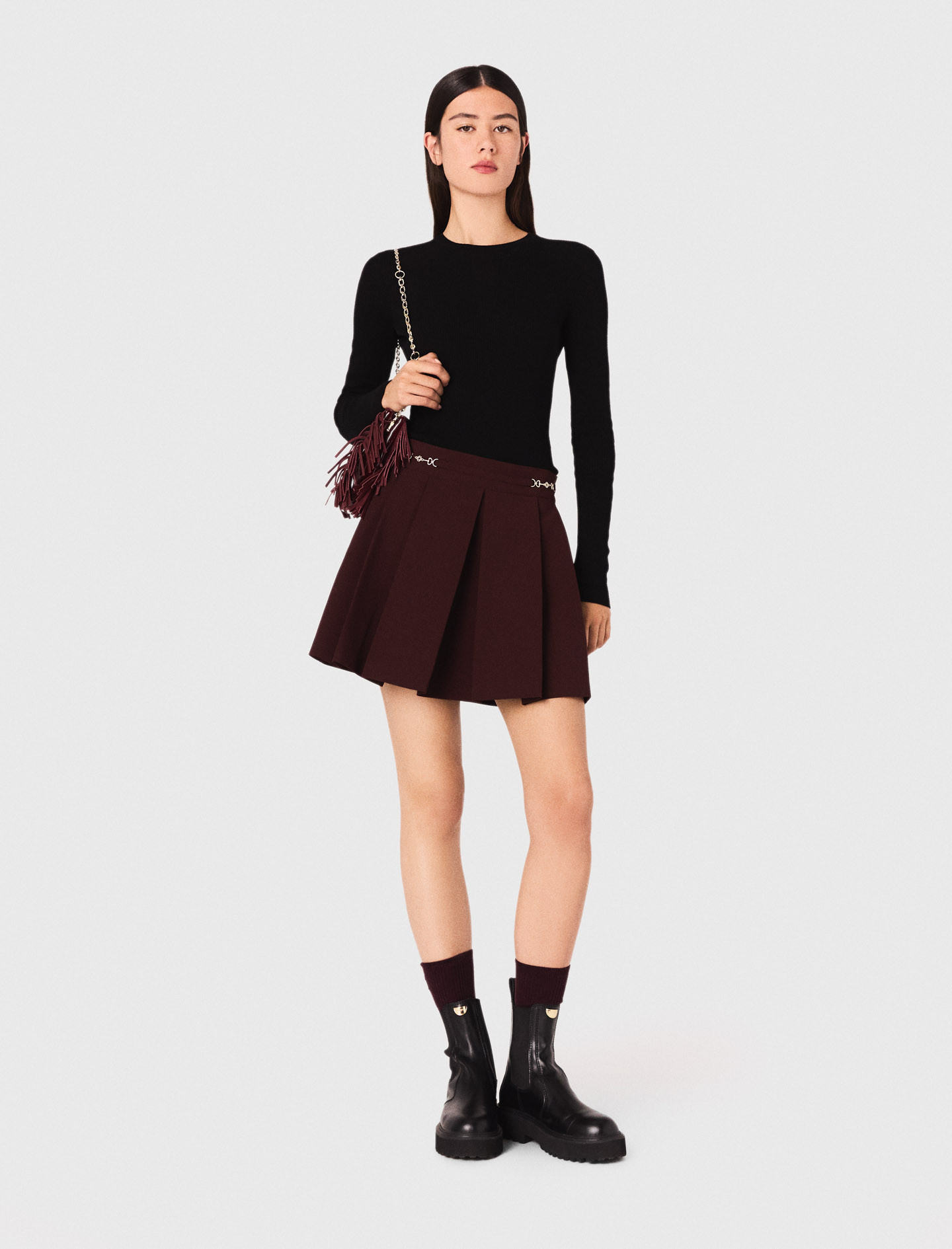Short pleated skirt Red for Women | Maje | Maje US