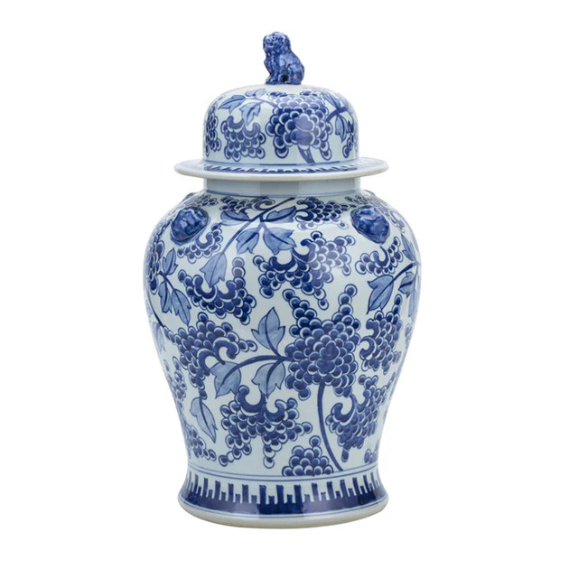Extra Large Floral Bud Temple Jar | Cailini Coastal