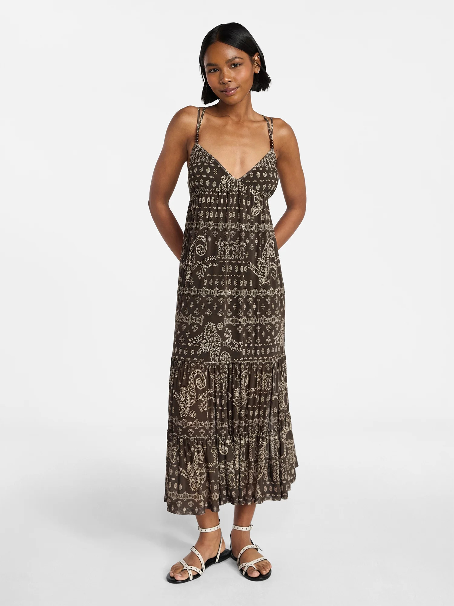 No Boundaries Tiered Maxi Dress, Women's XXS-XXL - Walmart.com | Walmart (US)