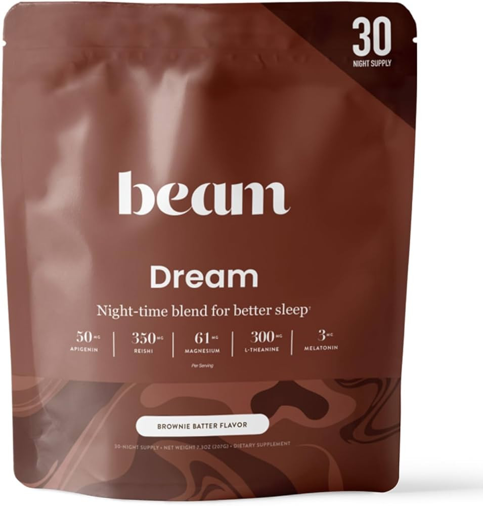 Beam Dream Sleep Powder, L-Theanine, Apigenin, Reishi and Magnesium, Third Party Tested Natural S... | Amazon (US)