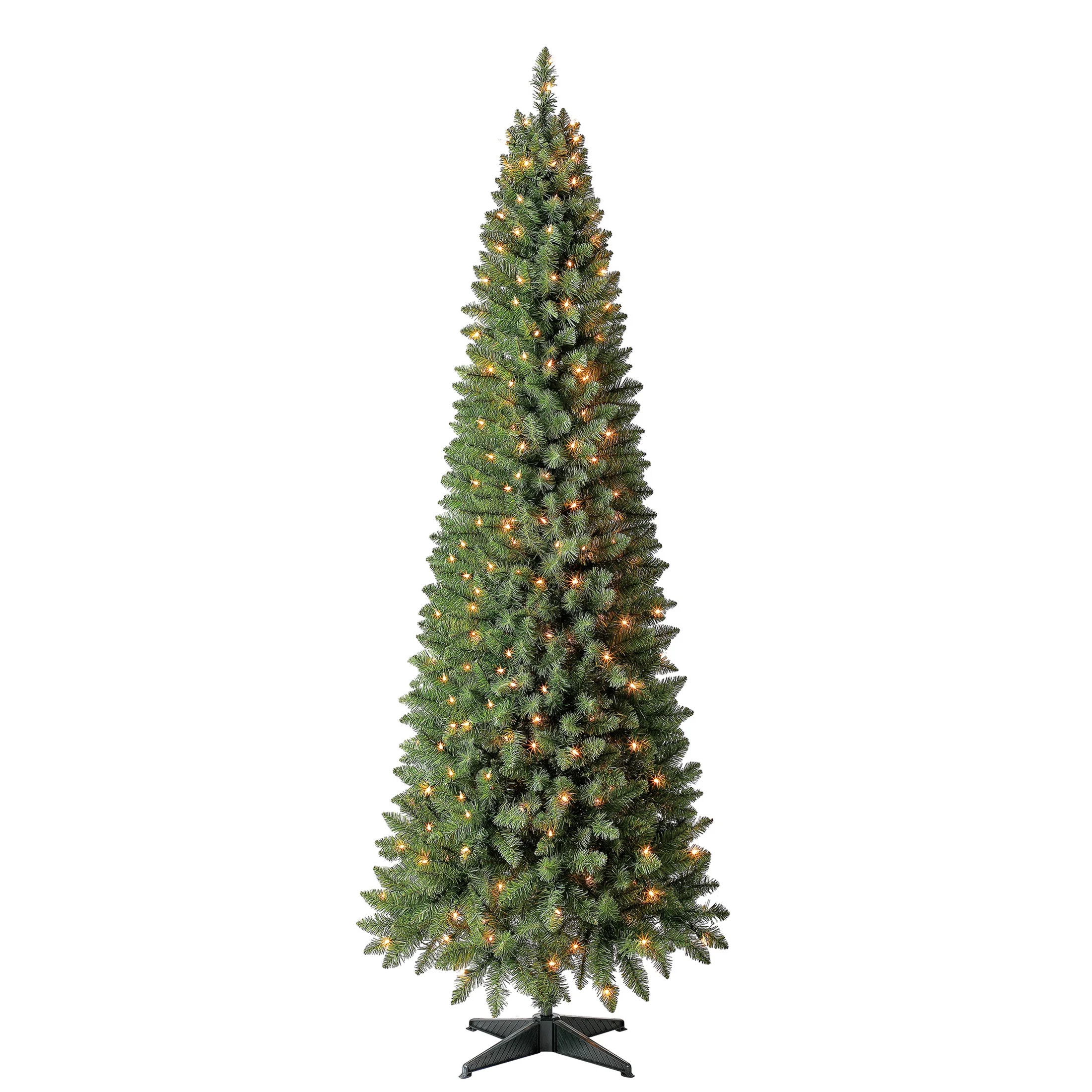 7’ Pre-Lit Brinkley Pine Artificial Christmas Tree, Clear LED Lights, by Holiday Time - Walmart... | Walmart (US)