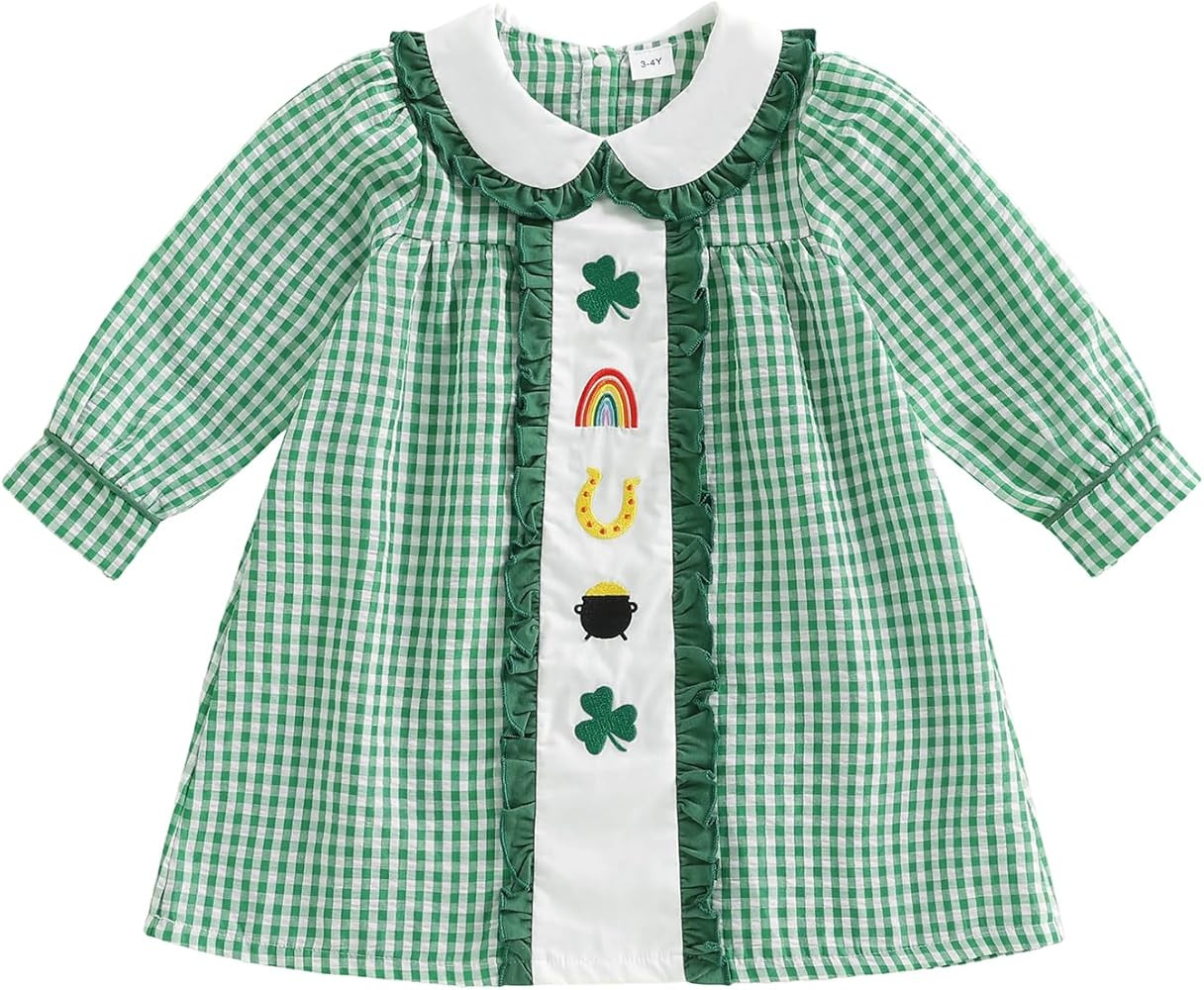 Adobabirl Toddler Baby Girl Easter Outfit Bunny Embroidery Smocked Dress Doll Collar Long Sleeve ... | Amazon (US)